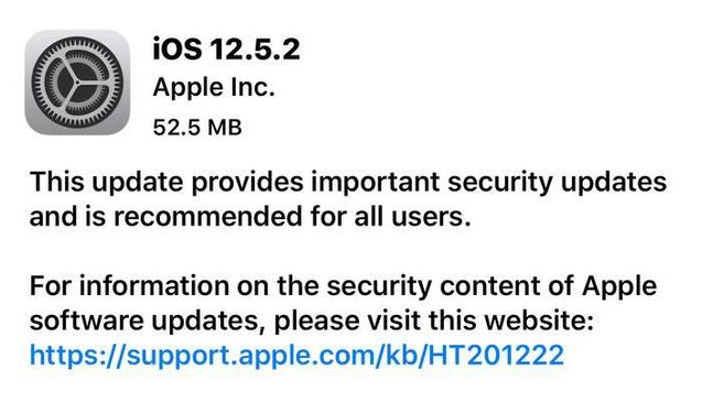 灵寿苹果手机维修分享iOS12.5.2发布，建议所有老苹果用户安装 